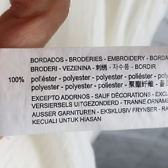 ZARA TRF COLLECTION IVORY CAP SLEEVE EMBROIDERED SMOCK TUNIC TOP SIZE XS - Picture 4 of 9